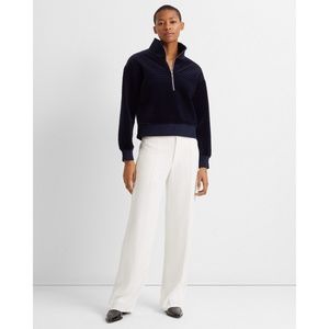 Quilted Velour QRT Zip Navy Jacket Club Monaco